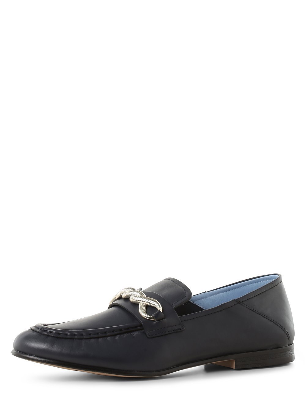 Tommy Hilfiger - Skórzane loafersy damskie, niebieski