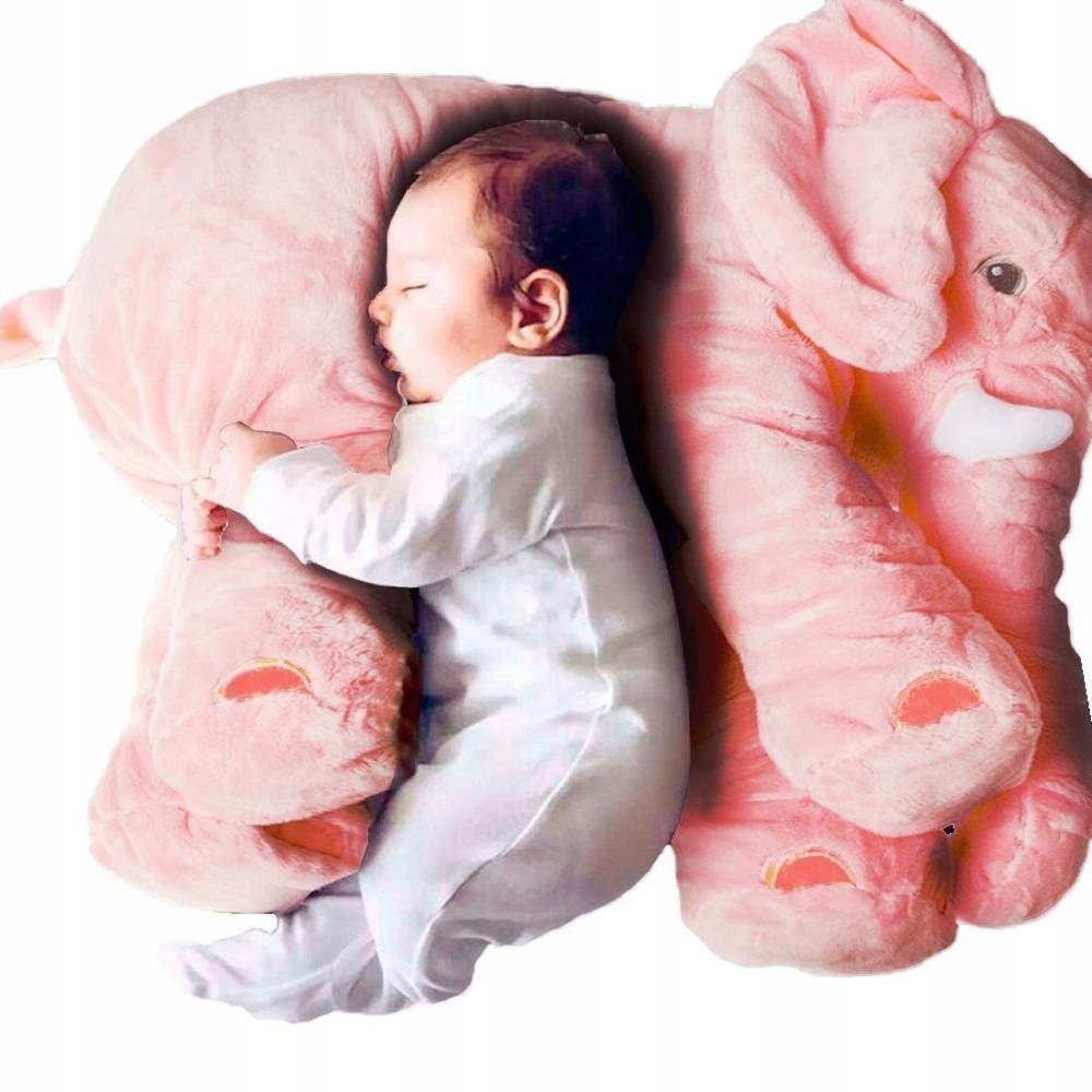 Aig, słonik pluszowy poduszka, 60 cm, różowy