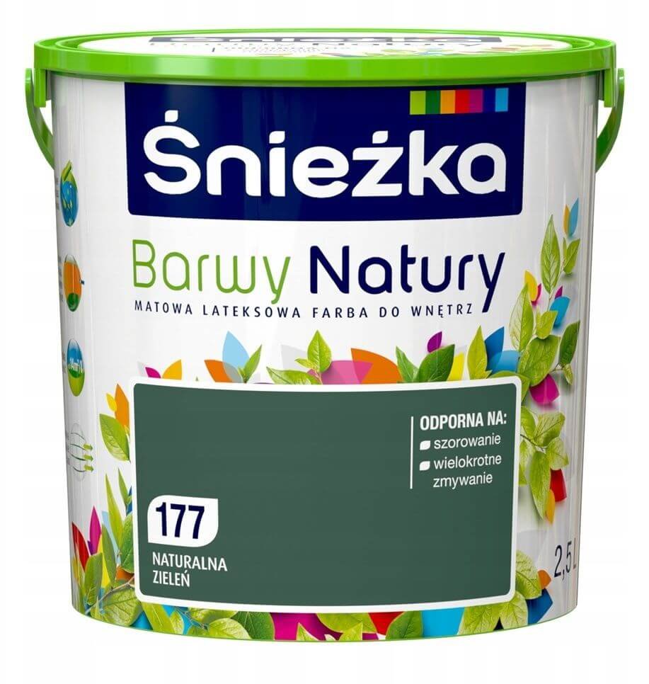 Farba lateksowa Barwy Natury naturalna zieleń 177 2,5 l Śnieżka
