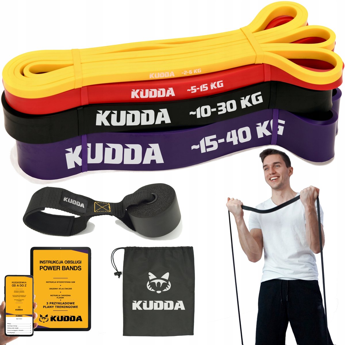 Zestaw 4 Gum Do Ćwiczeń Power Band Gumy Oporowe