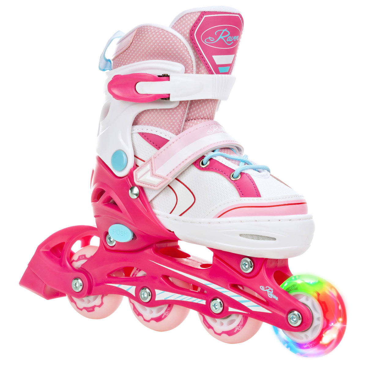 Rolki Raven Lia Pink 34-37 (M) (front LED wheel)