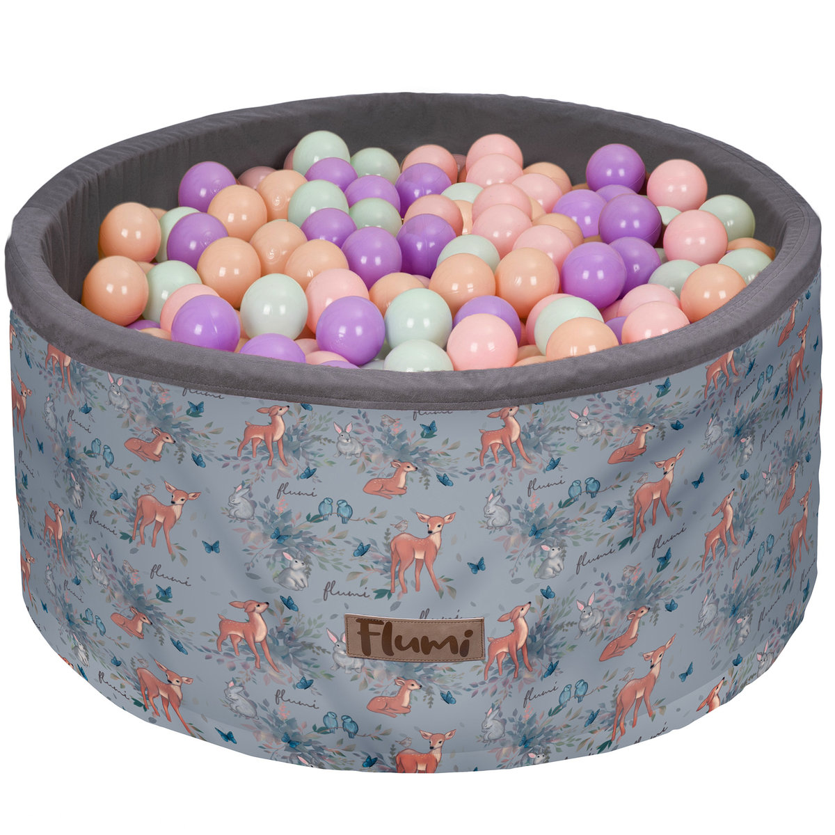 Suchy basen 90x40 cm sarenki + 200 piłek fiolet - mięta - brzoskwinia