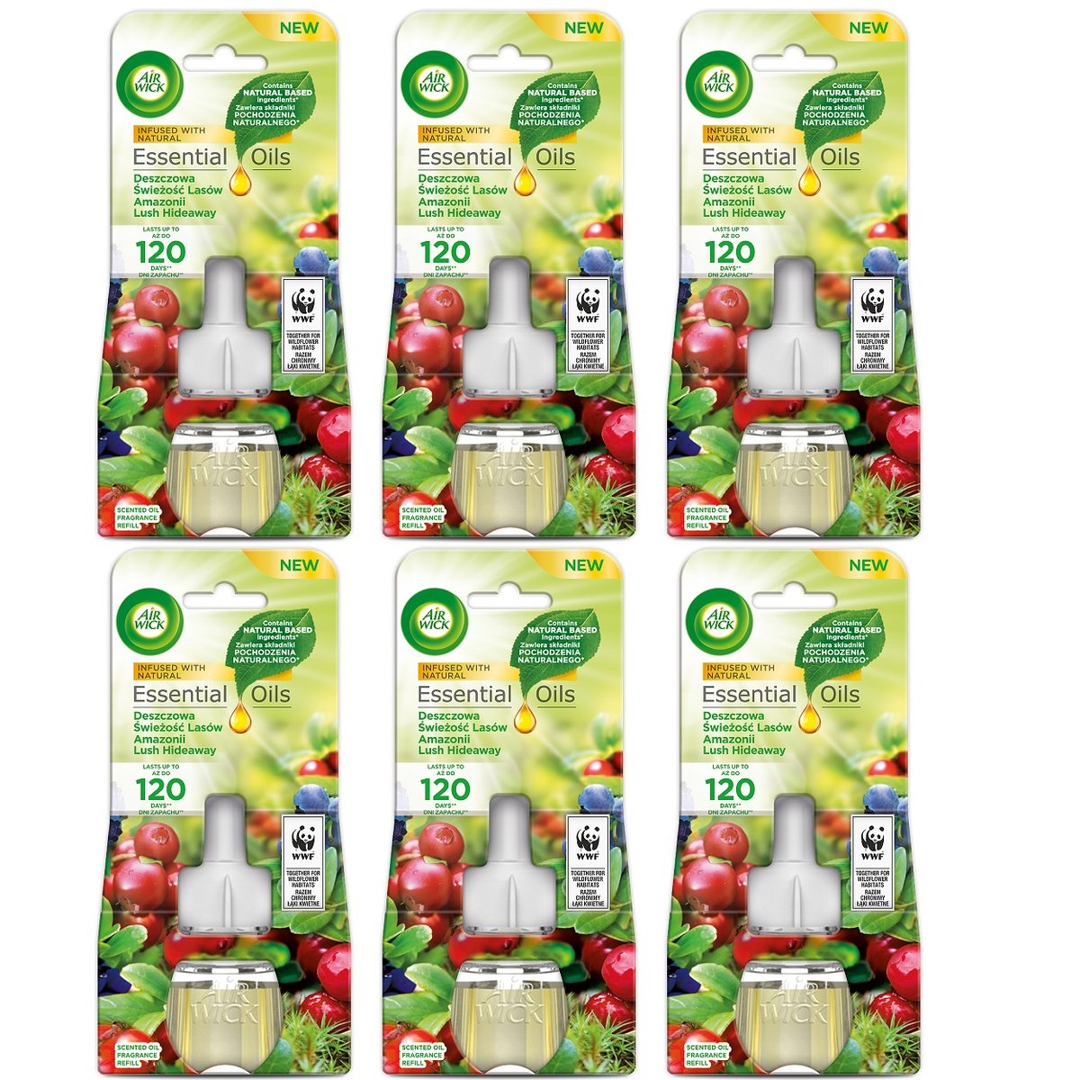 Zestaw Air Wick Electrical Deszczowa Świeżość Lasów Amazonii 6*19ml Wkład