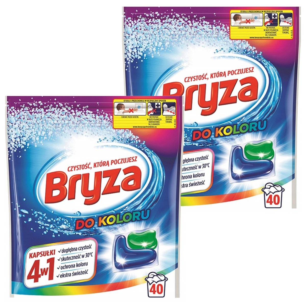 Zestaw Bryza 4w1 Kapsułki do Prania Koloru 80 sztuk