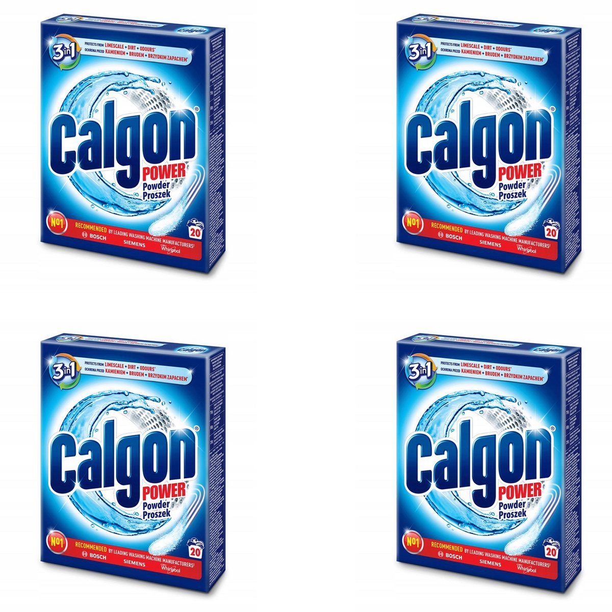 Zestaw Calgon 3w1 Proszek do ochrony pralki zmiękczający wodę 0,5 kg x4