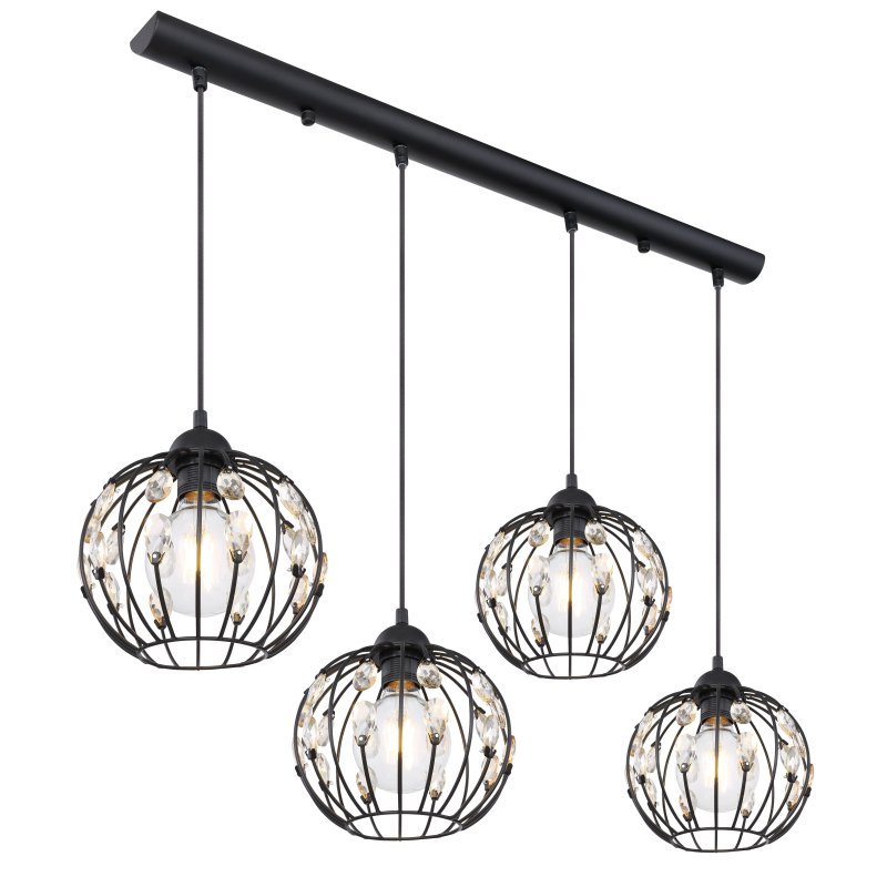 Globo Hanako 16029-4H lampa wisząca zwis 4x60W E27 czarna