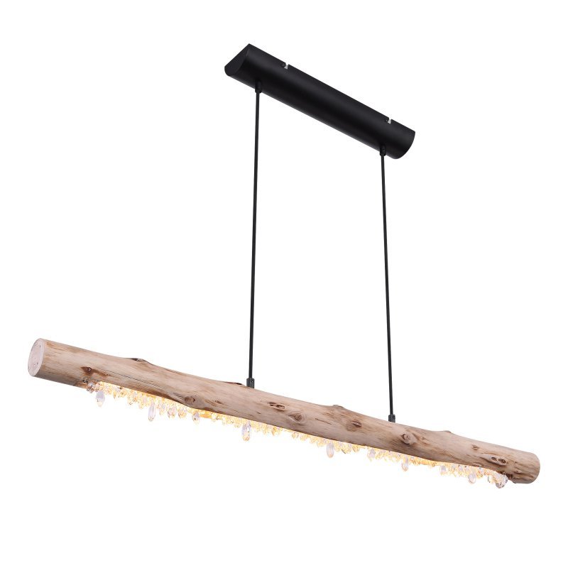 Globo Lighting Lampa wisząca LED Felicitas z drewna, 100 cm