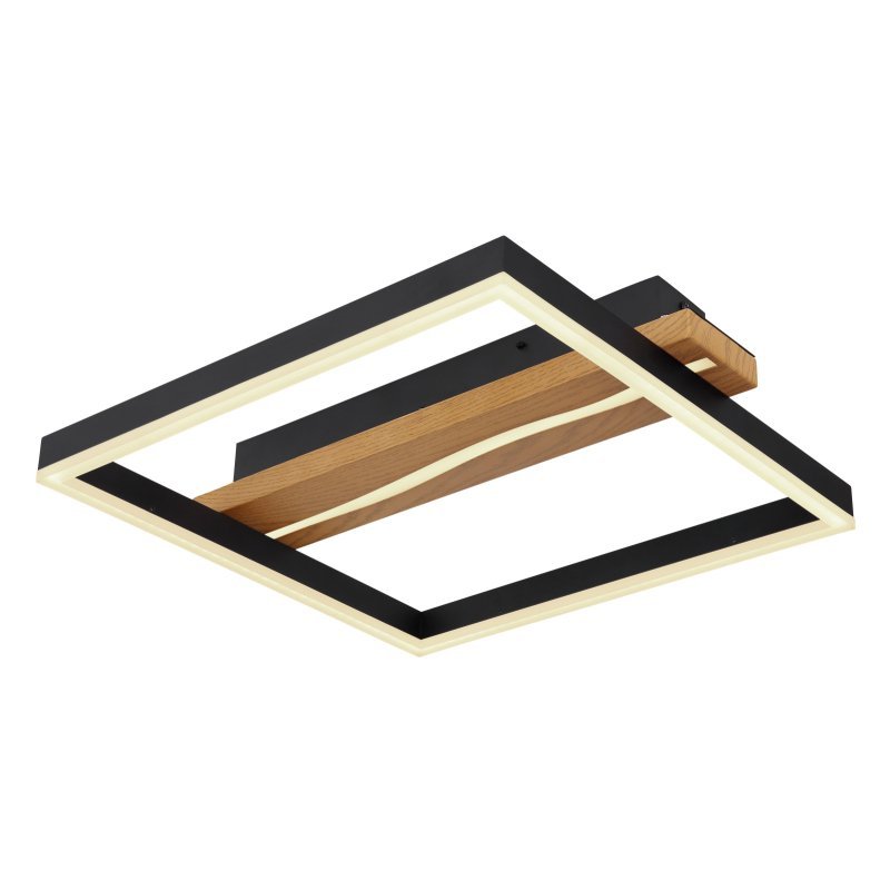 Globo Sahra 67281-24 plafon lampa sufitowa 1x22W LED 2700-6000K czarny/drewniany