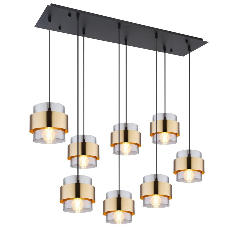 Globo Milley 15560-8H lampa wisząca zwis 8x60W E27 złota/czarna