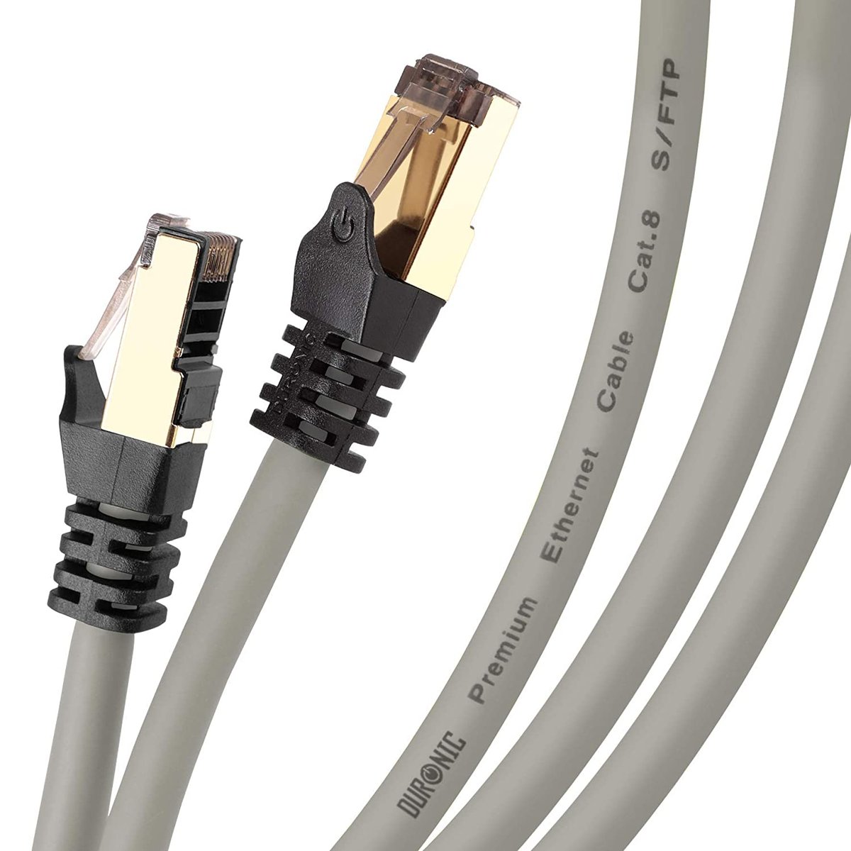 Duronic Cat 8 Kabel sieciowy ekranowany szary 3 m