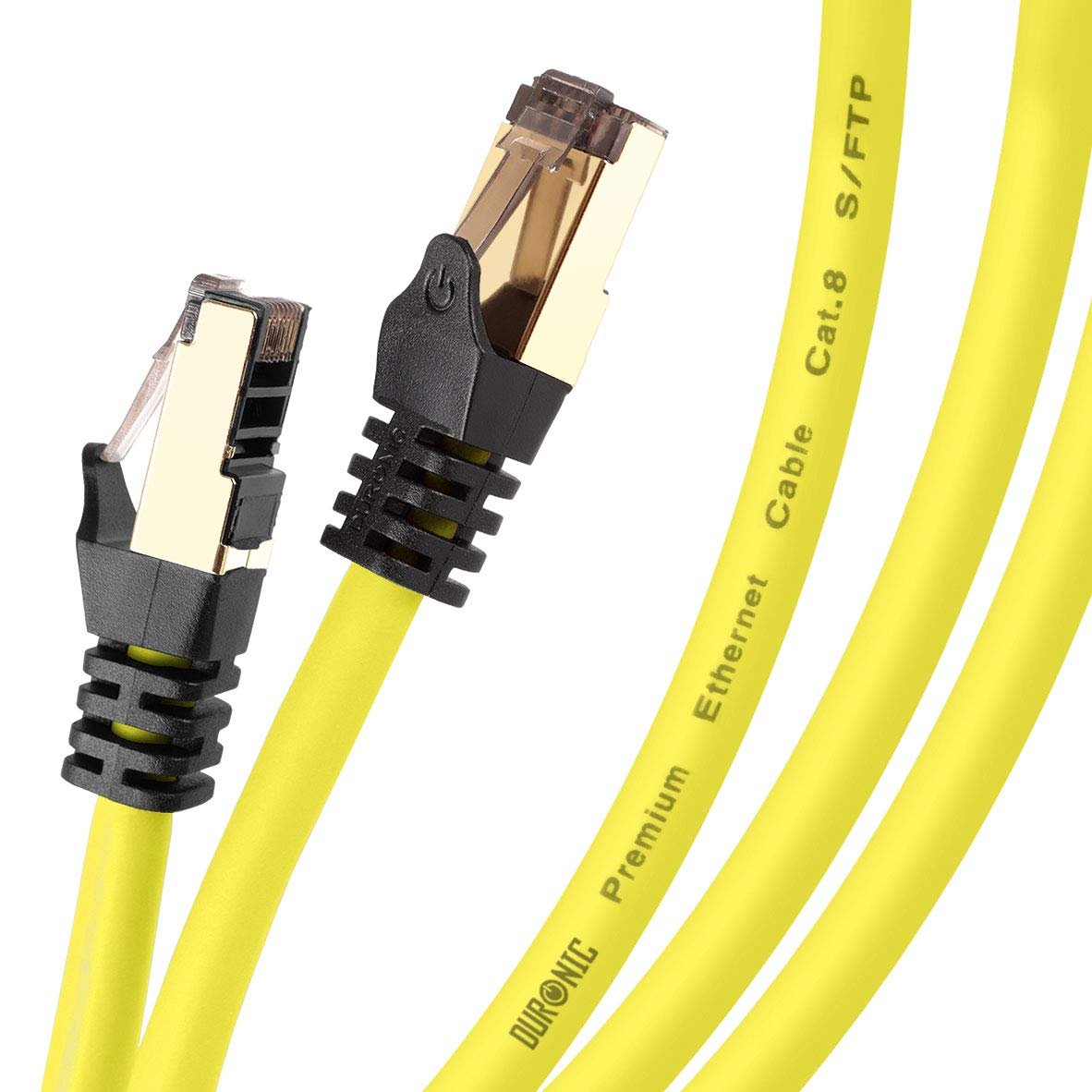 Duronic CAT8 10 m Kabel sieciowy Ethernet żółty La