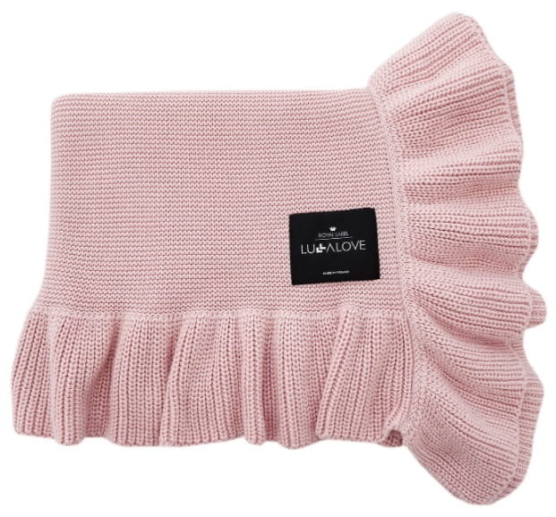 Kocyk Dla Niemowląt Całoroczny Z Falbanką Pudrowy Róż Lullalove