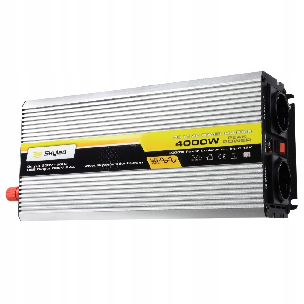 SKYLED PRZETWORNICA 4000W PEŁNY SINUS 12V 230V USB