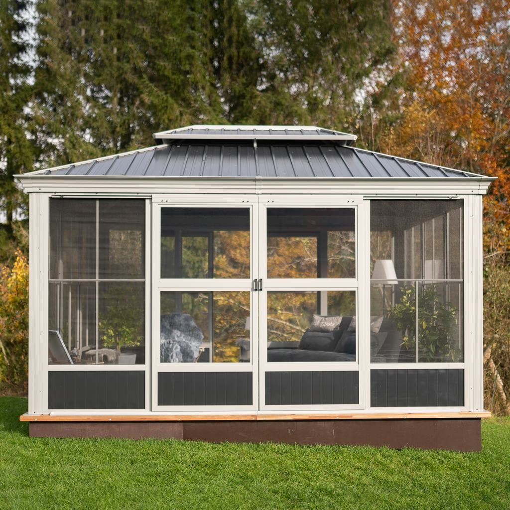 Altana ogrodowa 3x4,2m zimowy ogród Sojag aluminiowy szary