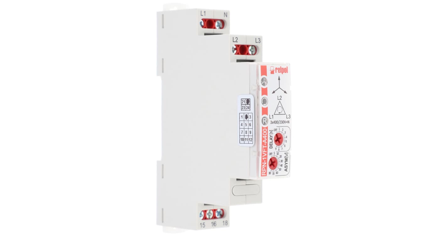 Relpol Przekaźnik nadzorczy 3-fazowy 1P 3(N)400/230V AC 50/60 Hz RPN-1VFT-A400 864374 864374