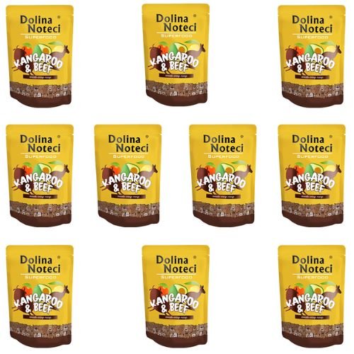 DOLINA NOTECI SUPERFOOD Karma mokra Bogata w Mięso z Kangura oraz Wołowinę 10 x 300g Zestaw