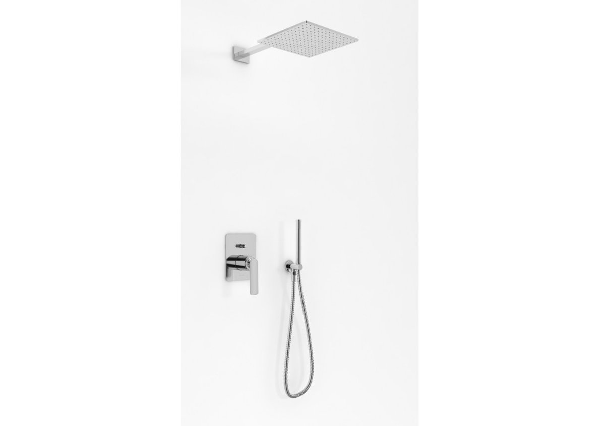 Kohlman Experience Zestaw prysznicowy podtynkowy z deszczownicą kwadratową 20x20 cm i słuchawką chrom QW210EQ20