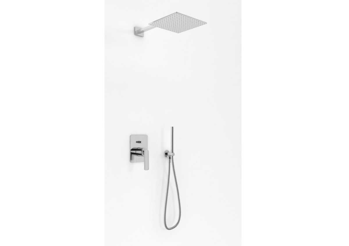 Kohlman Experience Zestaw prysznicowy podtynkowy z deszczownicą kwadratową 40x40 cm i słuchawką chrom QW210EQ40