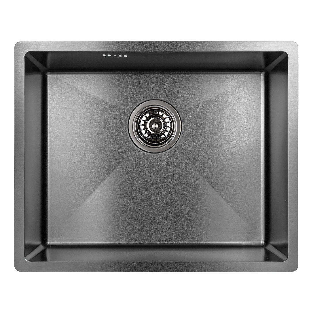 Laveo Marmara zlewozmywak stalowy 54x44 cm podwieszany grafit SAM510P