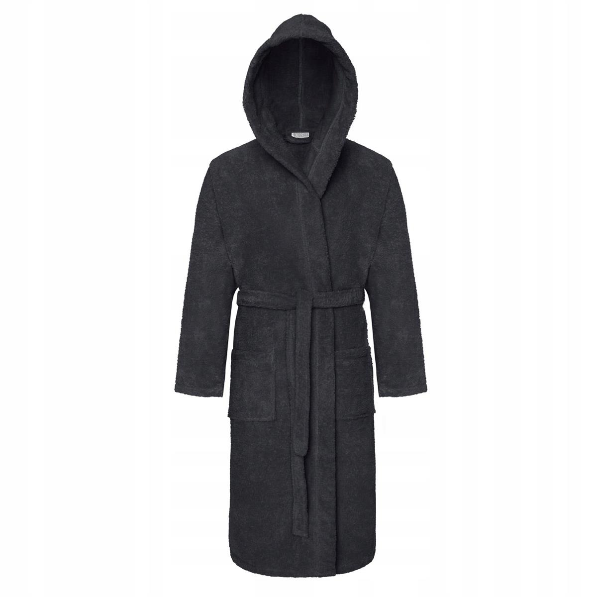 Szlafrok Bawełniany z Kapturem Unisex S/M Grafit