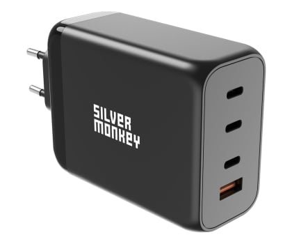 Silver Monkey Ładowarka sieciowa GaN 200W USB-C PD + USB 3.0 QC B