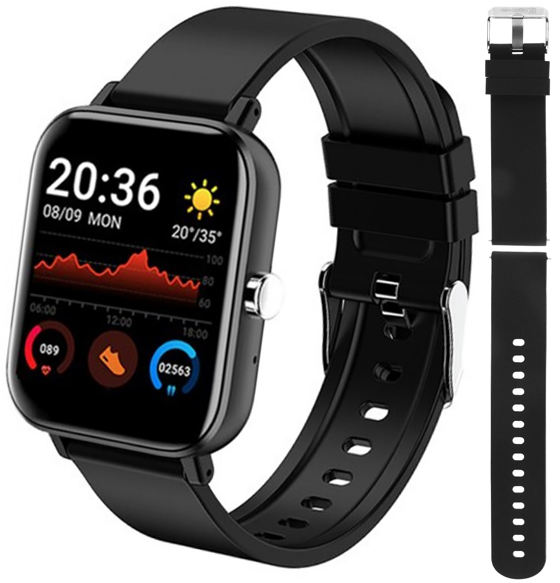 Zdjęcia - Smartwatche HAGEN Zegarek  HD9.24.534 Smartwatch HD9 czarny + pasek - Natychmiastowa WY 