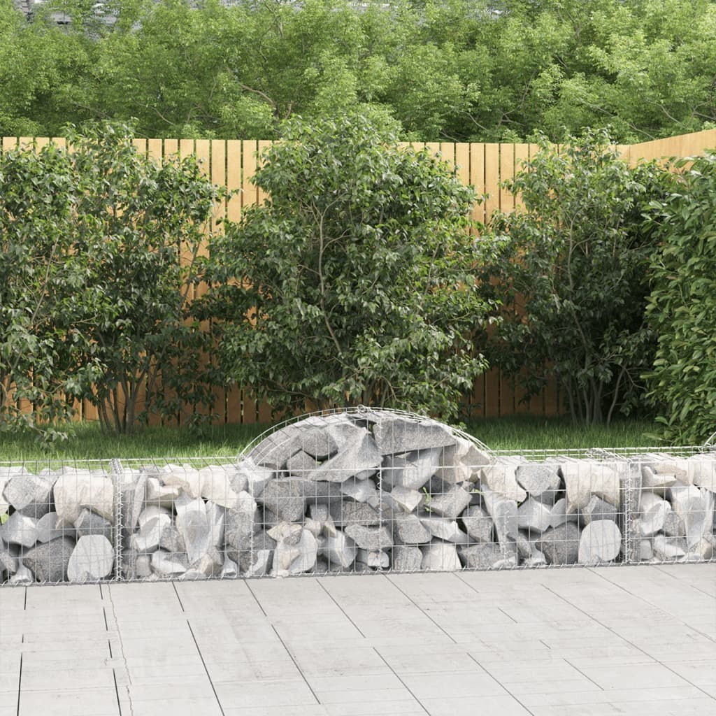 vidaXL Kosze gabionowe, 15 szt, 200x50x40/60 cm, galwanizowane żelazo