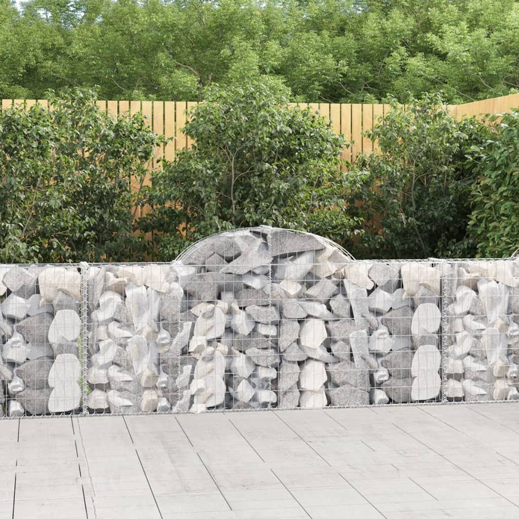 vidaXL Kosze gabionowe, 2 szt, 200x30x80/100 cm, galwanizowane żelazo
