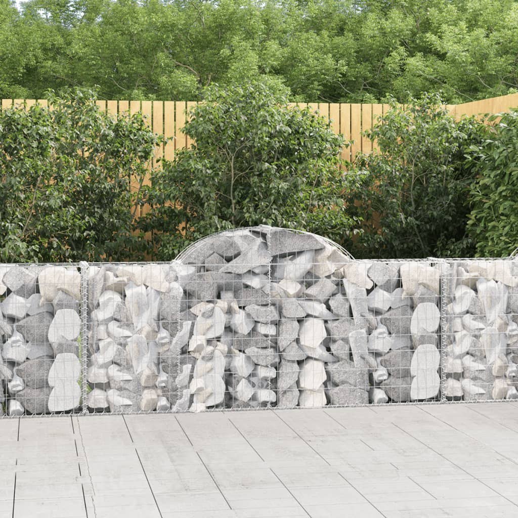 vidaXL Kosze gabionowe, 9 szt, 200x30x80/100 cm, galwanizowane żelazo