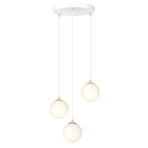 Royal lampa wisząca 3-punktowa biała/złota 1244/3