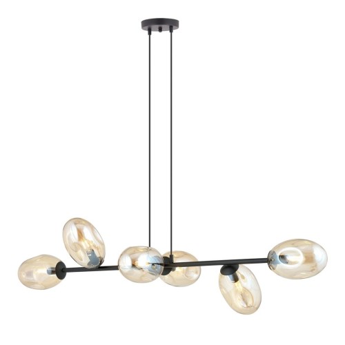 Pandora lampa wisząca 6-punktowa czarna/miodowa 1264/6