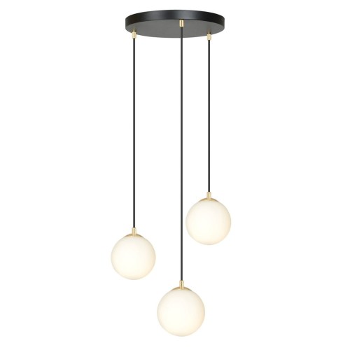 Royal lampa wisząca 3-punktowa czarna/złota 1243/3