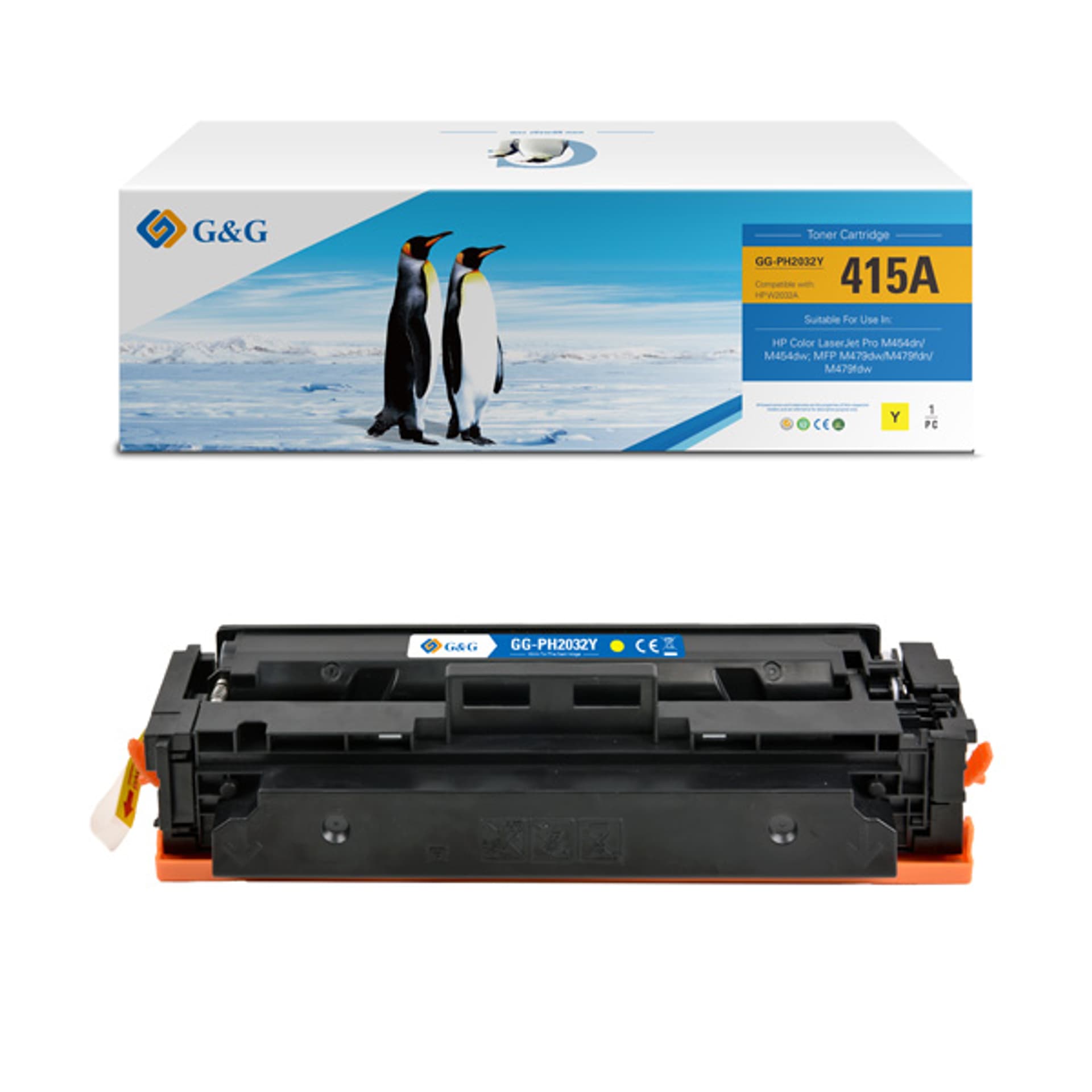 G&G kompatybilny toner z W2032A, yellow, 2100s, NT-PH2032Y, HP 415A, dla HP Color LaserJet Pro M454dn/M454dw, MFP M479dw/M479f, N