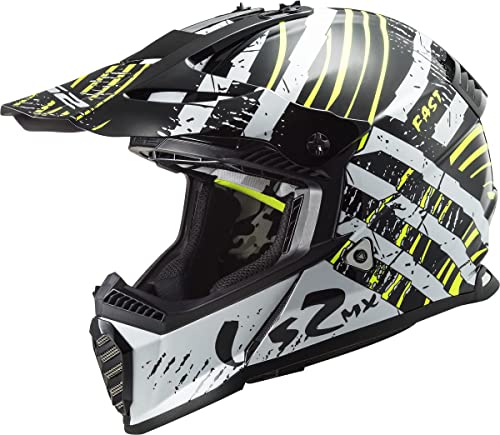 LS2, Kask cross motocykl Fast evo verve black white, M