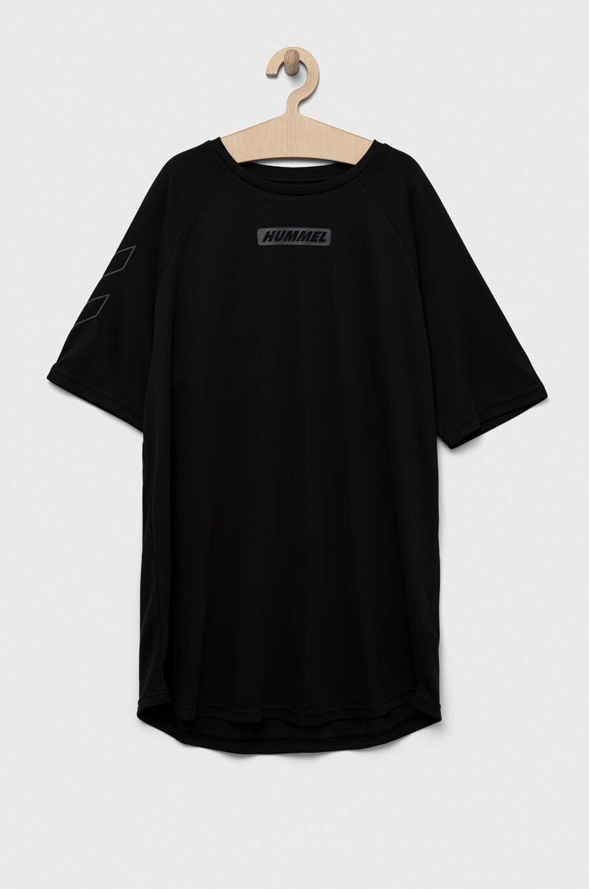 Hummel t-shirt treningowy Topaz kolor czarny z nadrukiem
