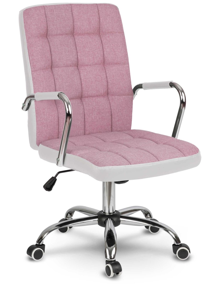 Sofotel Fotel biurowy materiałowy Benton różowo-biały 2457