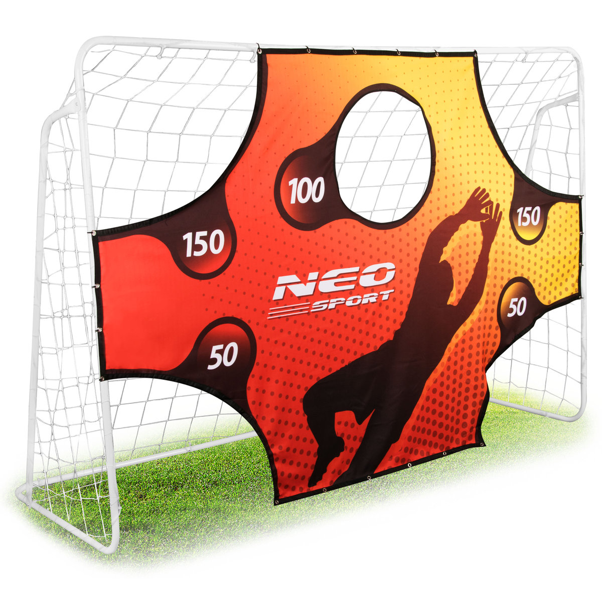 Neo-Sport Bramka do piłki nożnej 245 x 155 x 80 cm + mata celownicza 1455