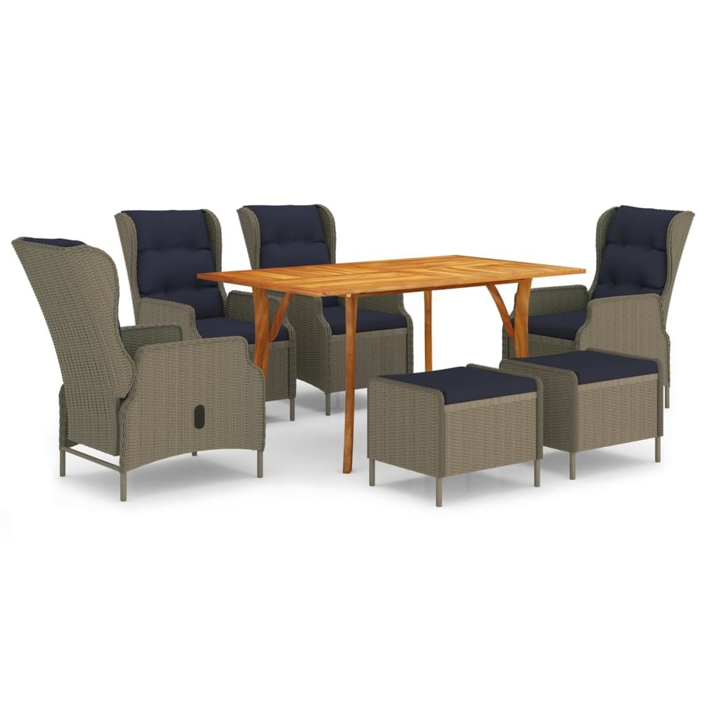 vidaXL 7-częściowy zestaw mebli ogrodowych, brązowy 3072171