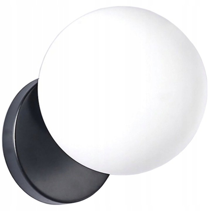 Lampa Kinkiet Ścienny Czarny Bańka Kula Black E27