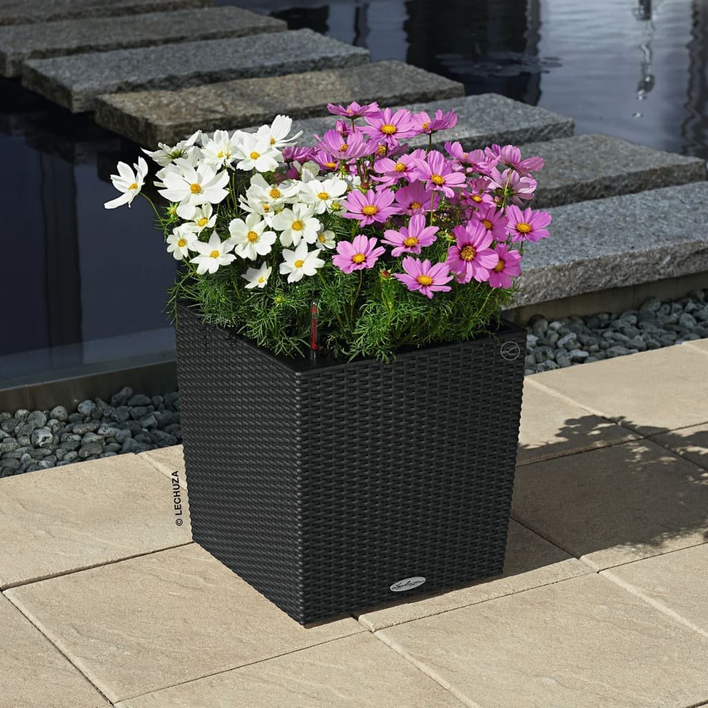 LECHUZA Doniczka CUBE Cottage 40 ALL-IN-ONE, kolor granitu