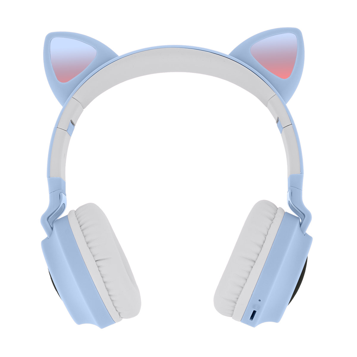 Słuchawki Stereo Bluetooth Kocie Uszy Design Animacja Światła 12H - Fioletowy