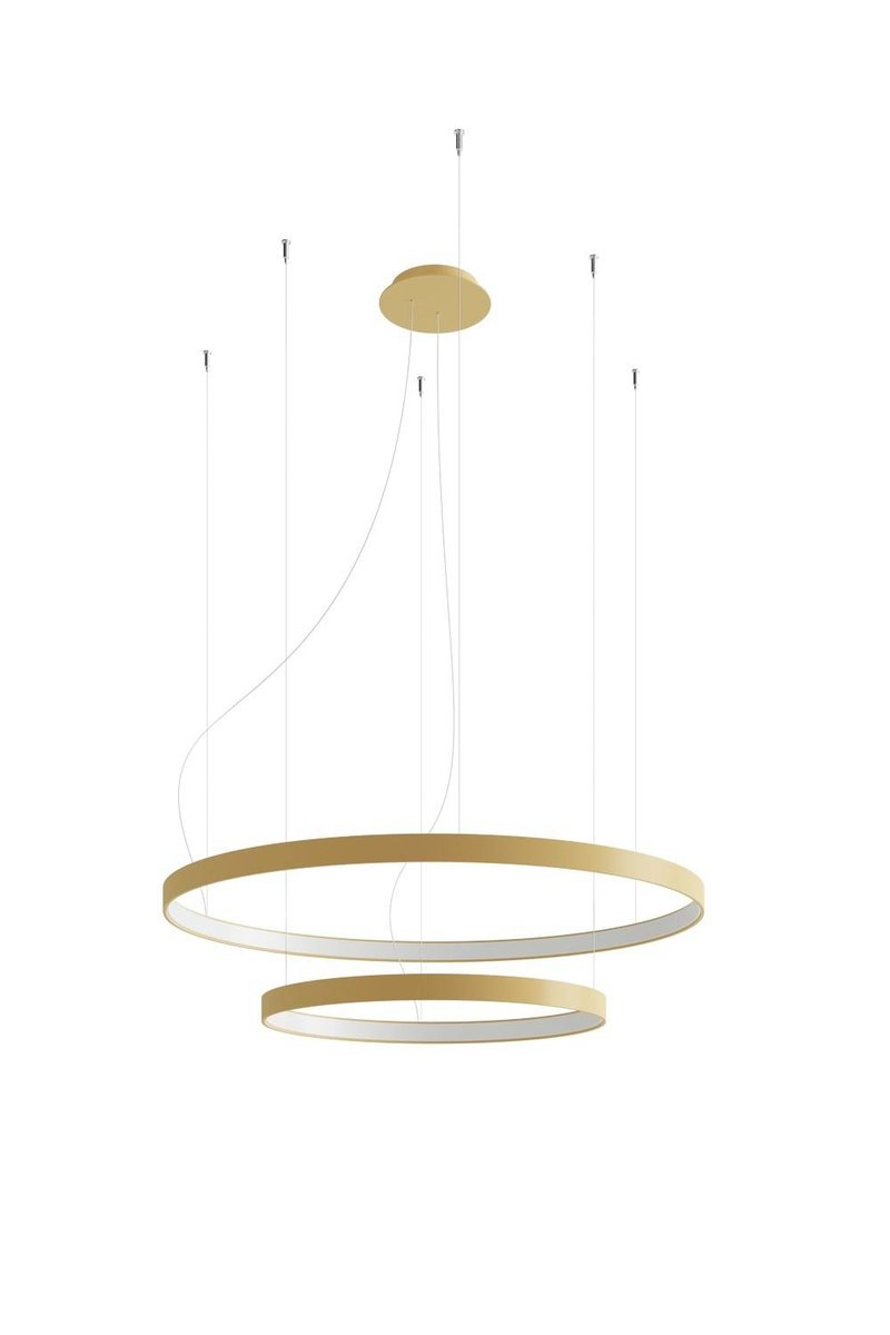 Żyrandol okręgi Rio TH.214 Thoro LED 80W 3000K do salonu złoty