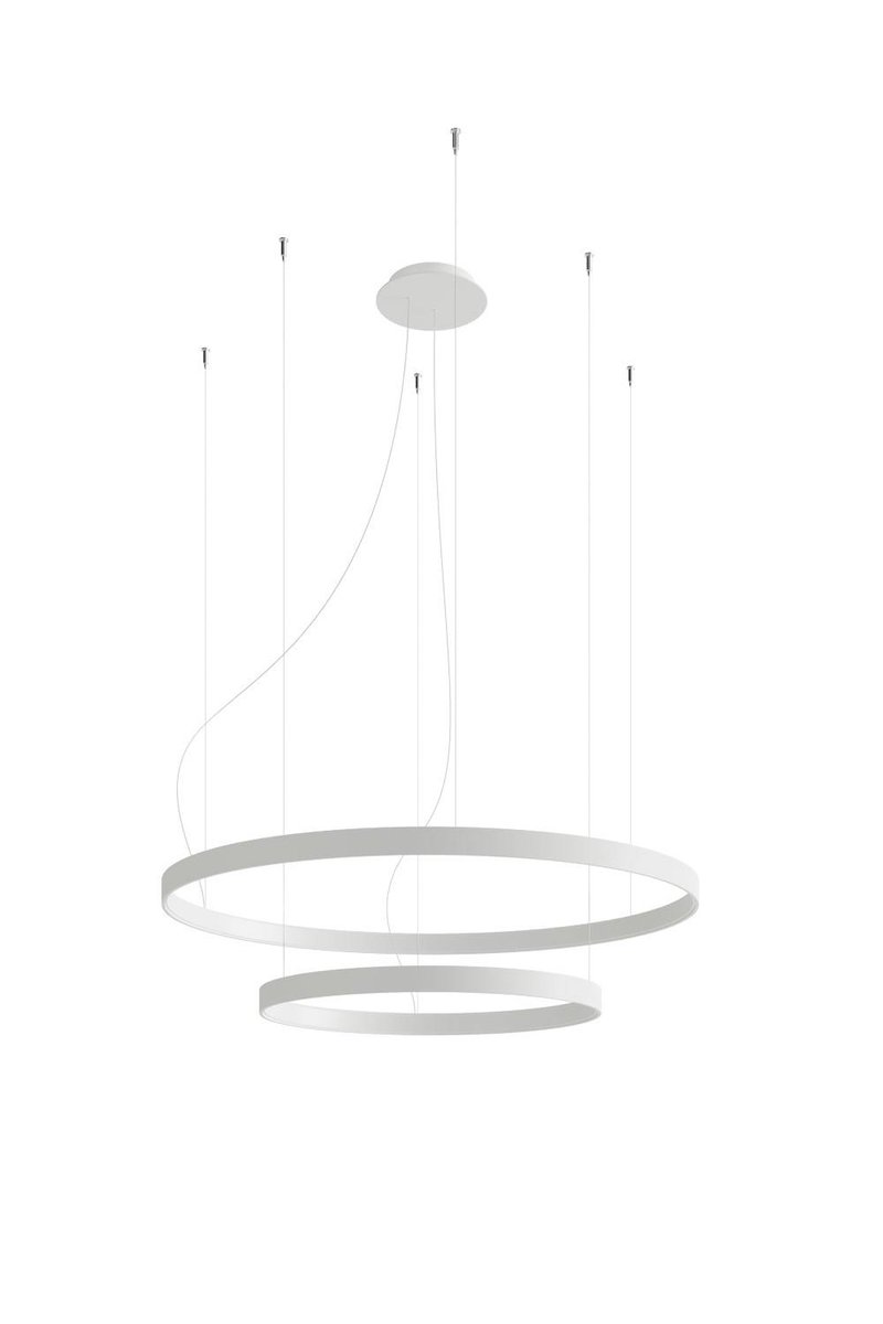 Wisząca lampa Rio TH.176 Thoro LED 80W 3000K pierścienie do salonu biała