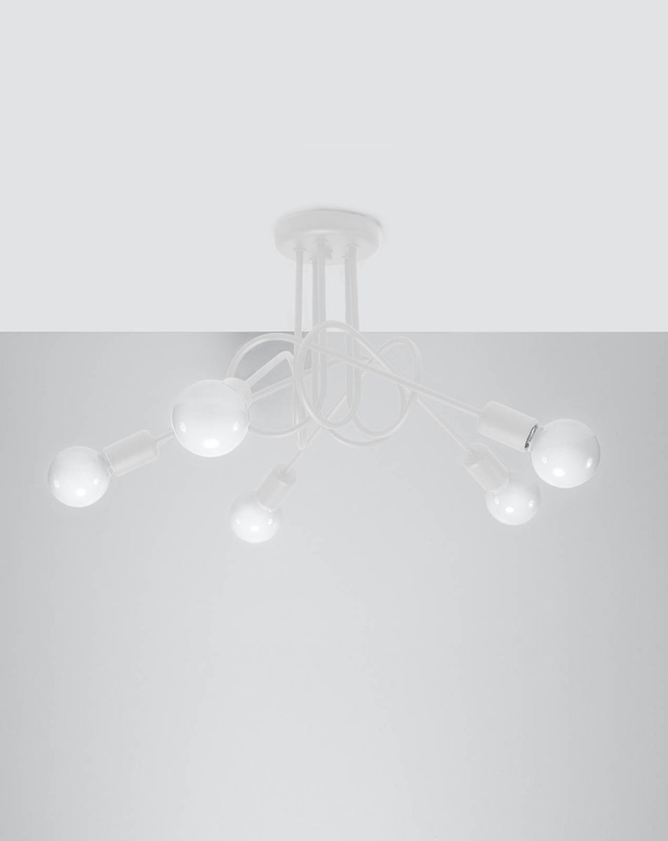 Sollux Lighting Żyrandol SUPEŁ 5 biały