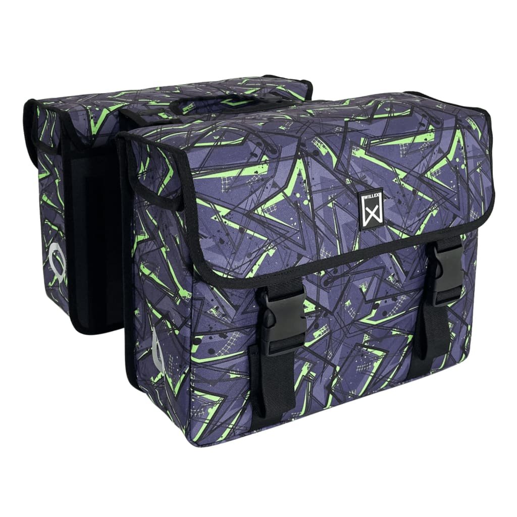 Sakwy rowerowe Eco, 34 L, zielono-fioletowe Lumarko!