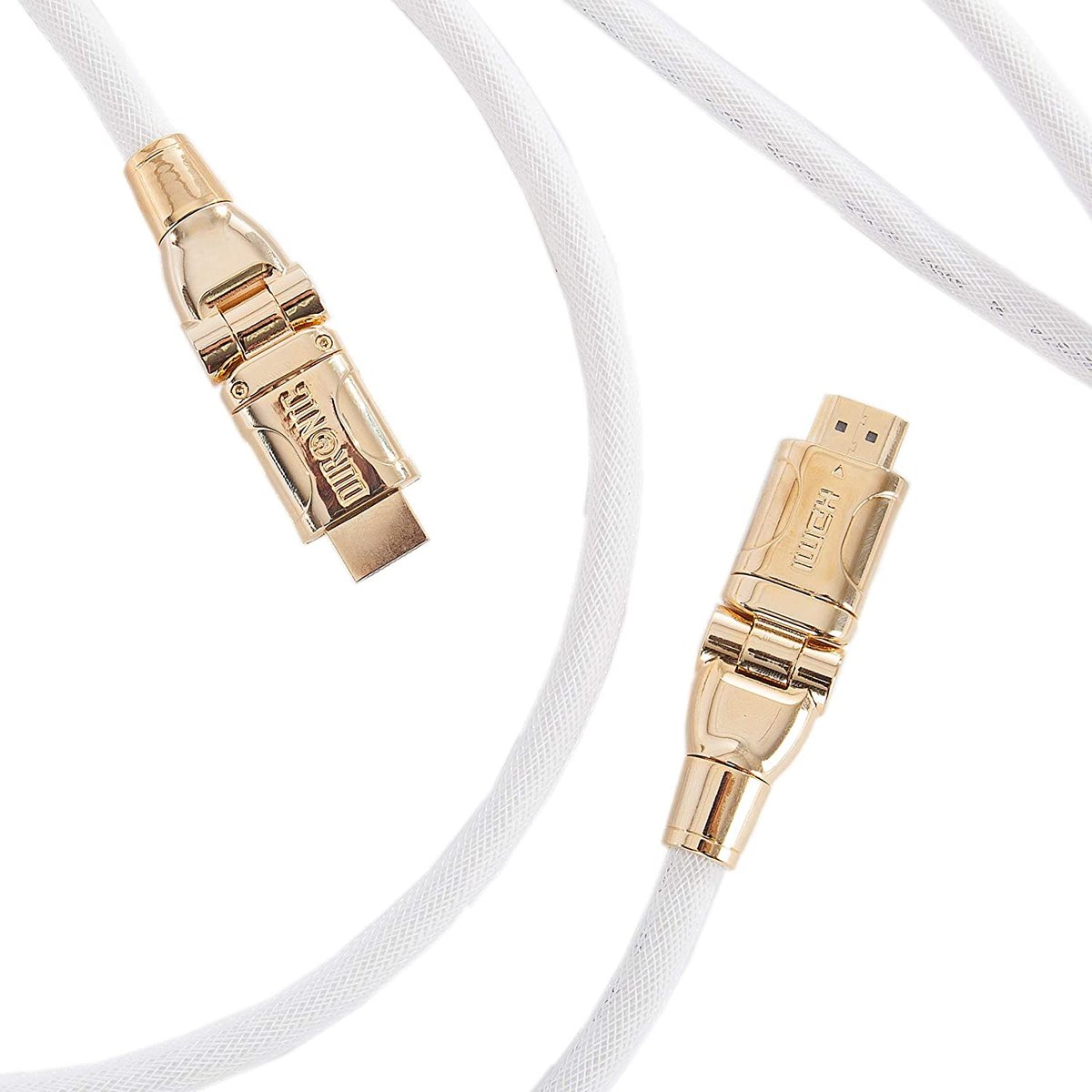 Duronic HDC01 / 2m kabel HDMI 2 m przewód 4K biały  | kino domowe | złączki z 24-karatowego złota | wysoka wydajność