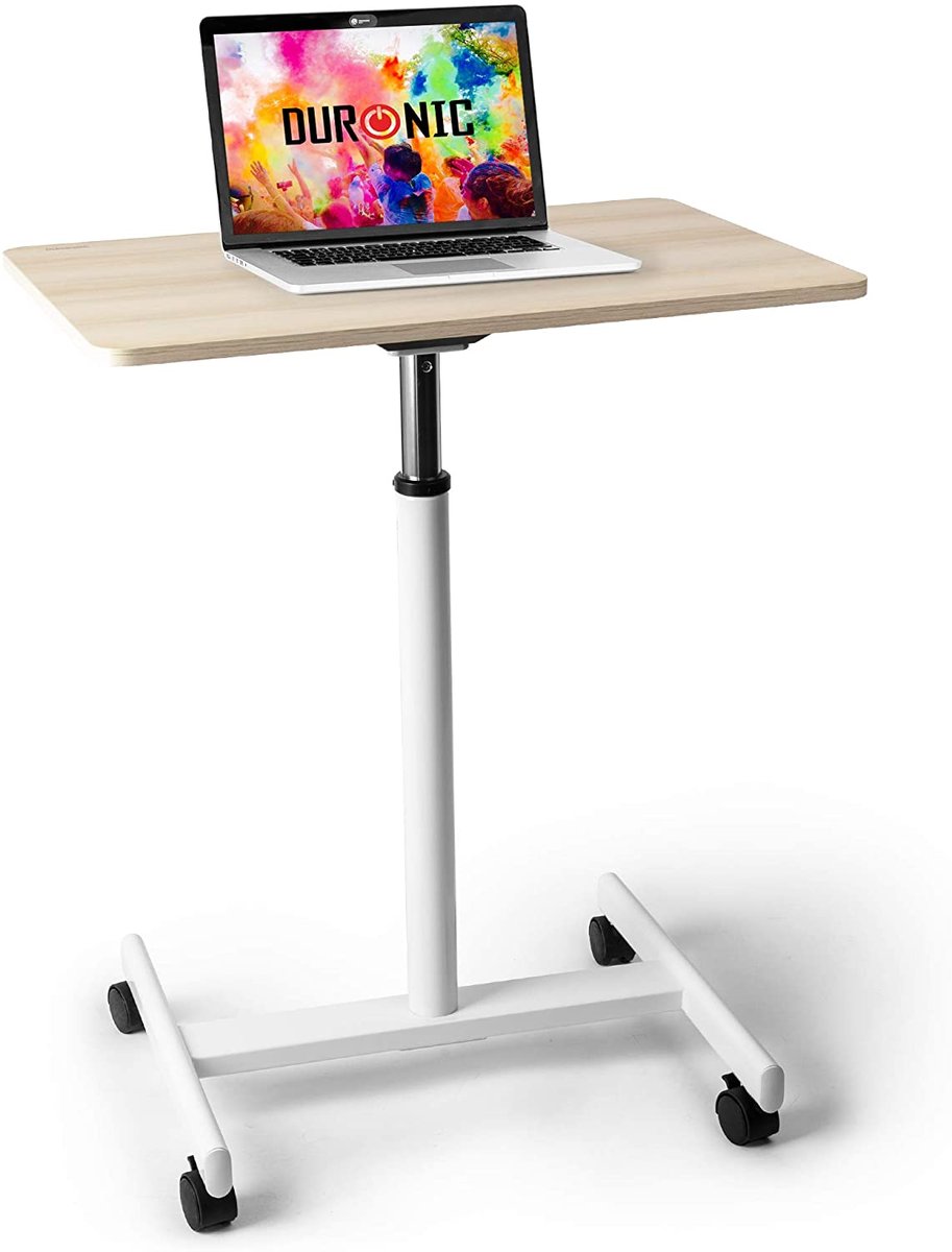 Duronic WPS67 Stojak na laptopa rzutnik lub projektor | mobilne biurko do 10 kg kółka z blokadą | hydrauliczna regulacja wysokości | praca stój sied..