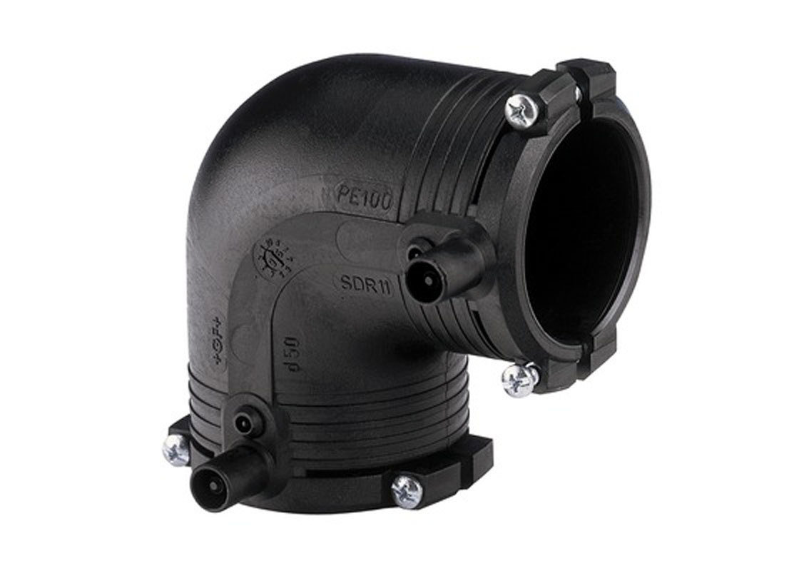 Kolano elektrooporowe 90ST. DN50 PE100, SDR11, PN10 gaz/PN16 woda