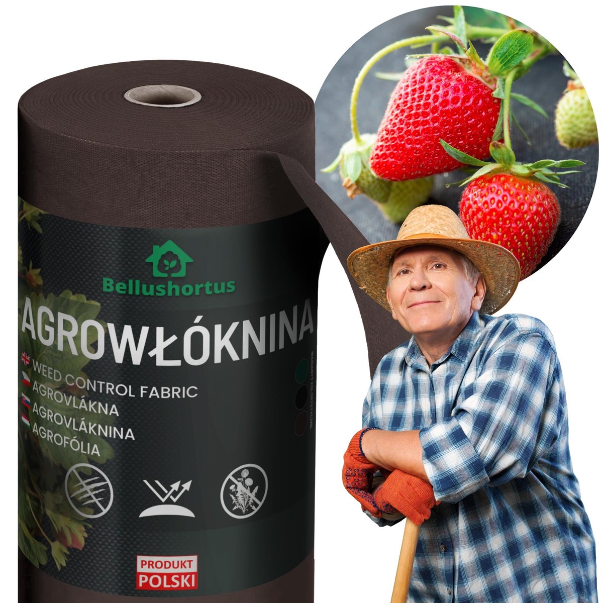 Brązowa AGROWŁÓKNINA UV P-50G/M2 1,6x80m GRUBA antychwastowa ŚCIÓŁKUJĄCA