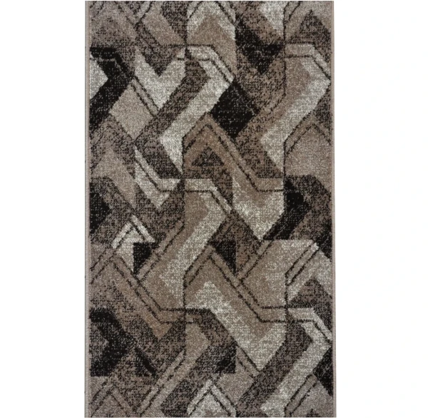 CHODNIK DYWANOWY MIRA 24008 GEOMETRYCZNY BRĄZ
